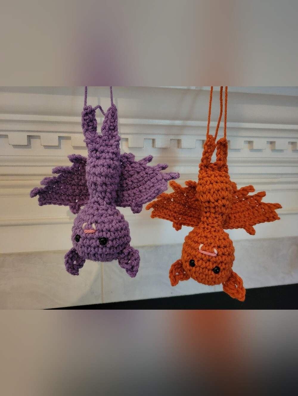 Halloween Deep Orange Bat Dangler Spooky Sweet Decoration Ornament Fall Autumn